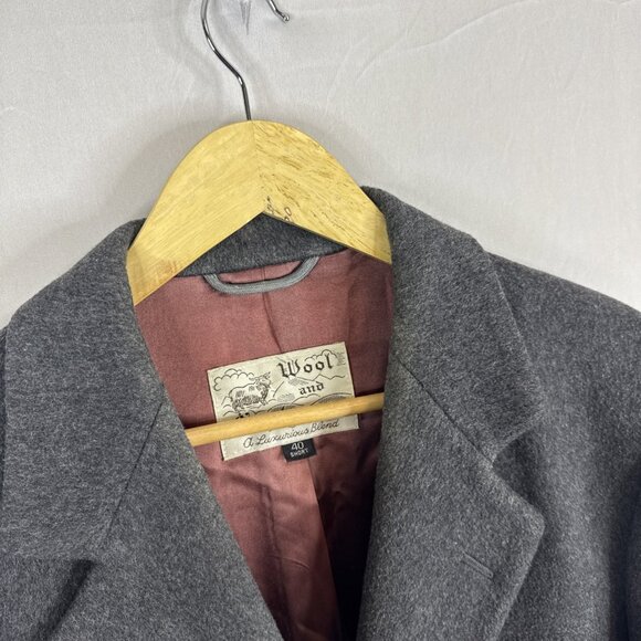 Wool & Cashmere Overcoat Men’s 40S Gray 3-Button Topcoat Italy Fabric - Picture 3 of 9